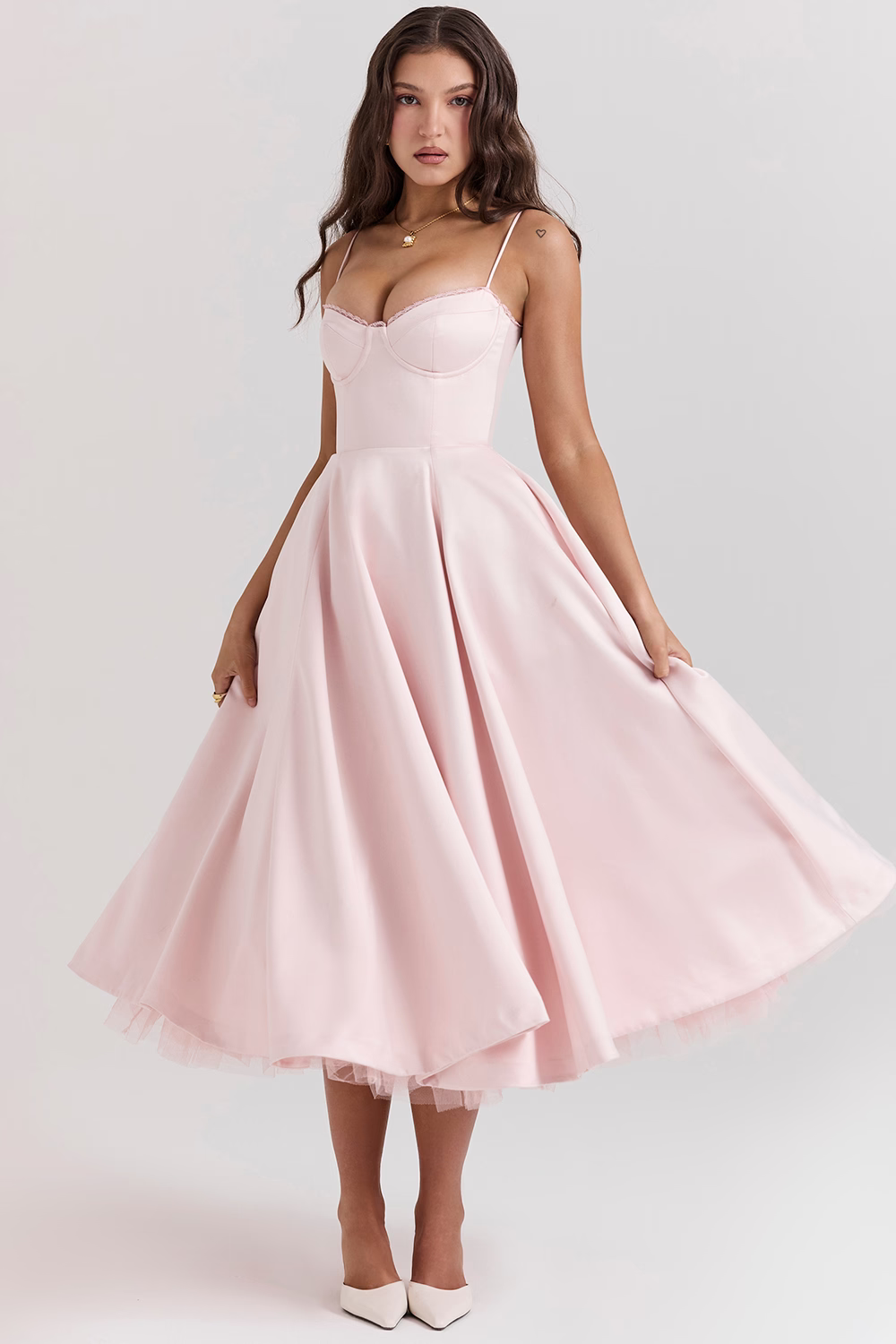 Classic Midi Dress (Pink)