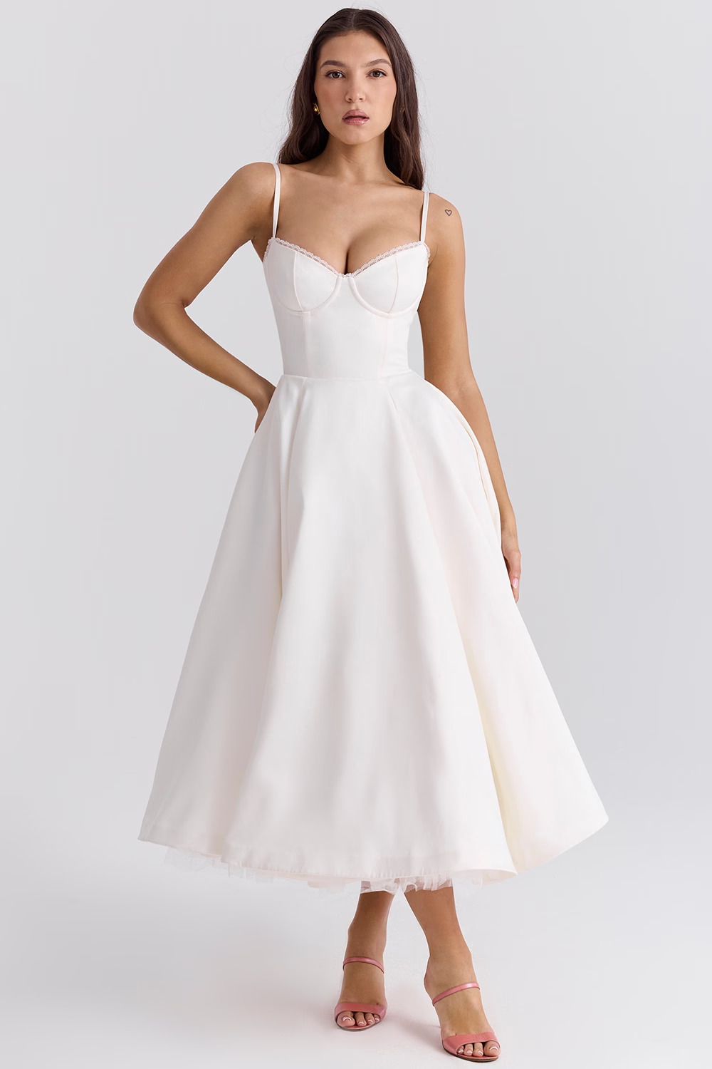 Vestido midi clásico (blanco)