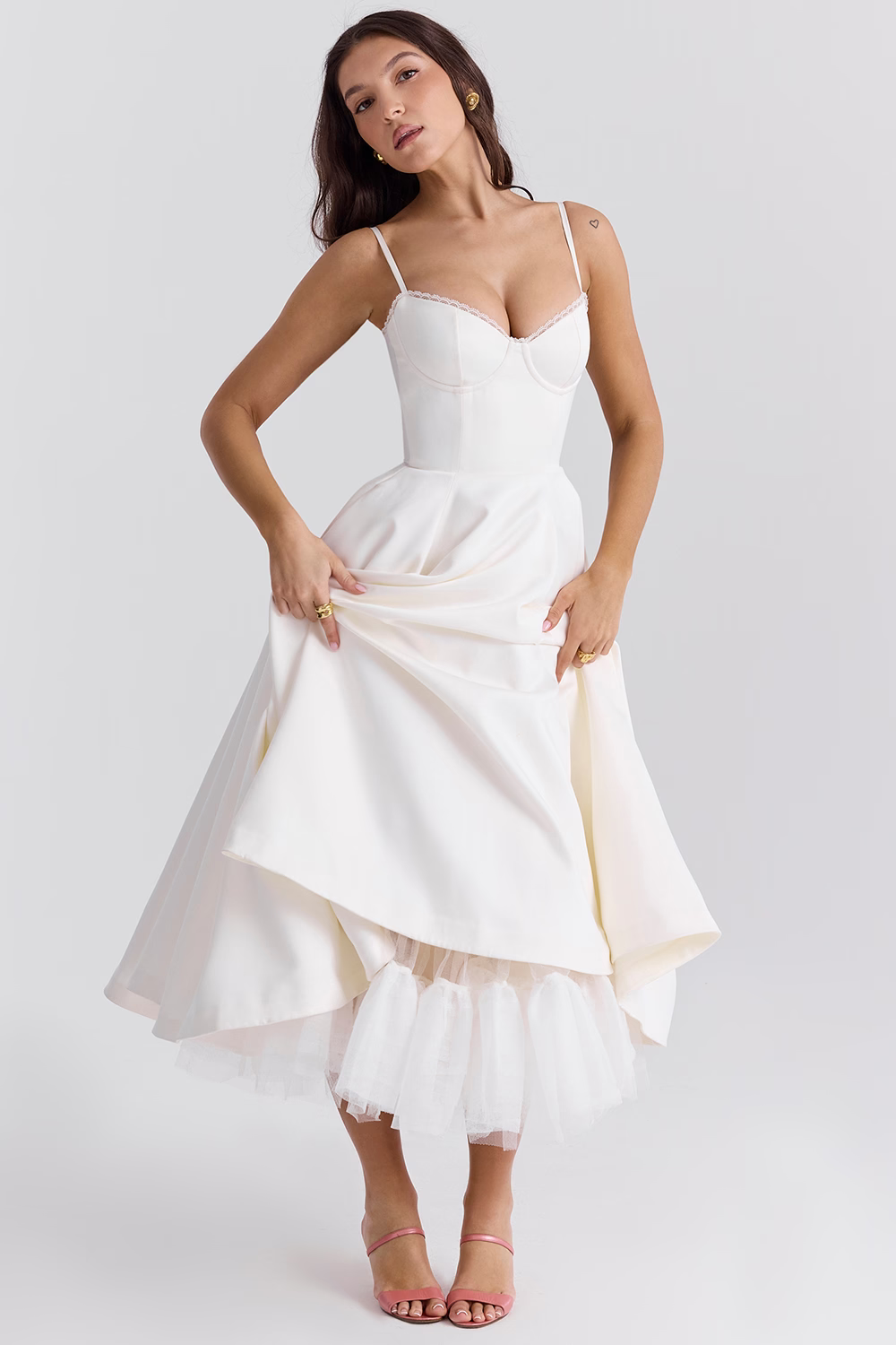 Vestido midi clásico (blanco)