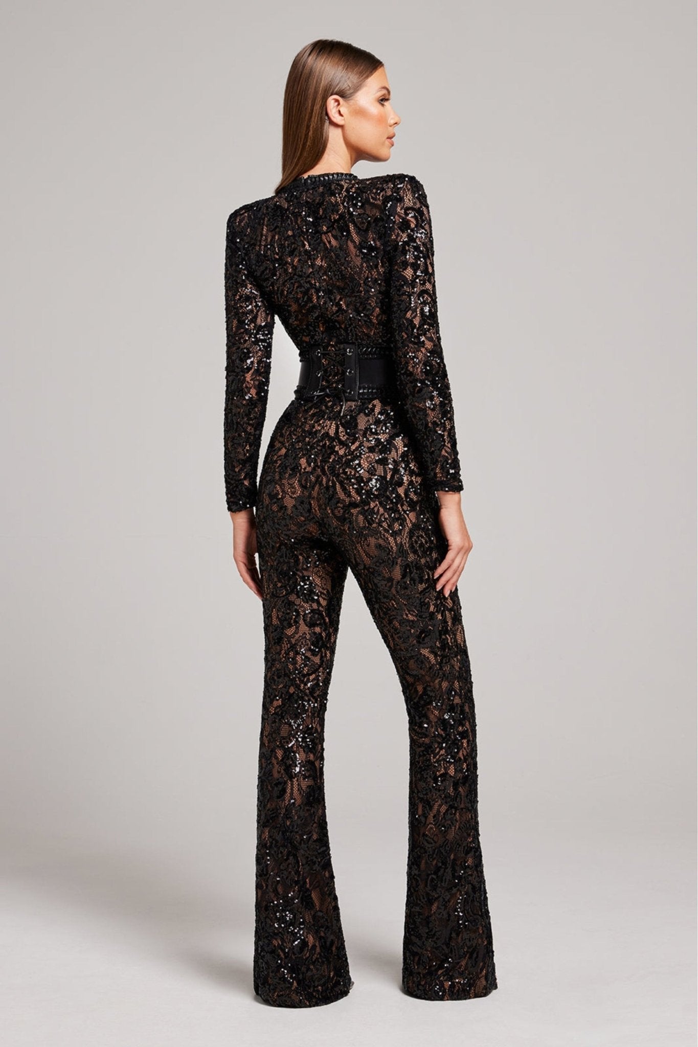 Sheer Lace Jumpsuit (Black)