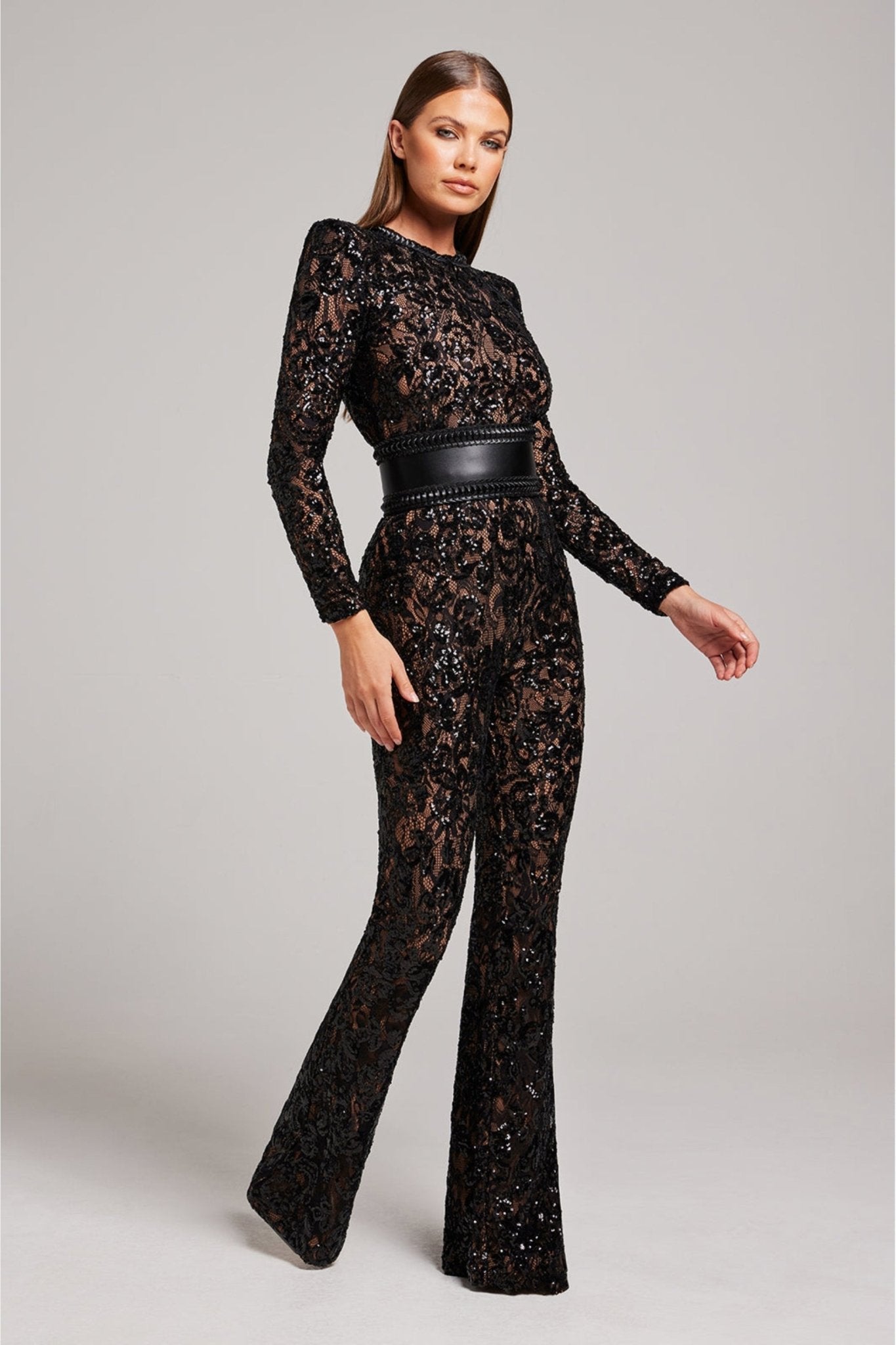 Sheer Lace Jumpsuit (Black)